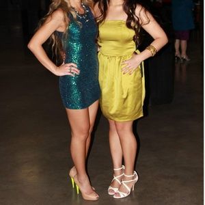 Mermaid colored sequined dress